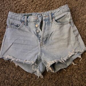 Wild Fable Light Blue Frayed Jean Shorts